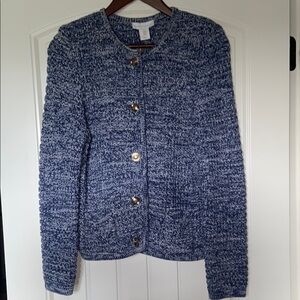 House of Harlow 1960 Blue Chunky Knit Cardigan